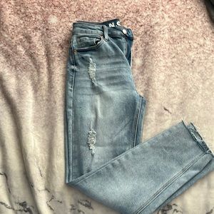Light blue mom jeans high rise